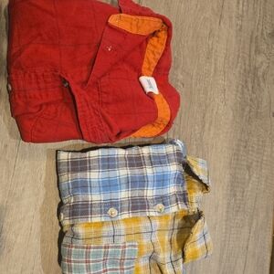 GAP Red and Orange Plaid Shirt